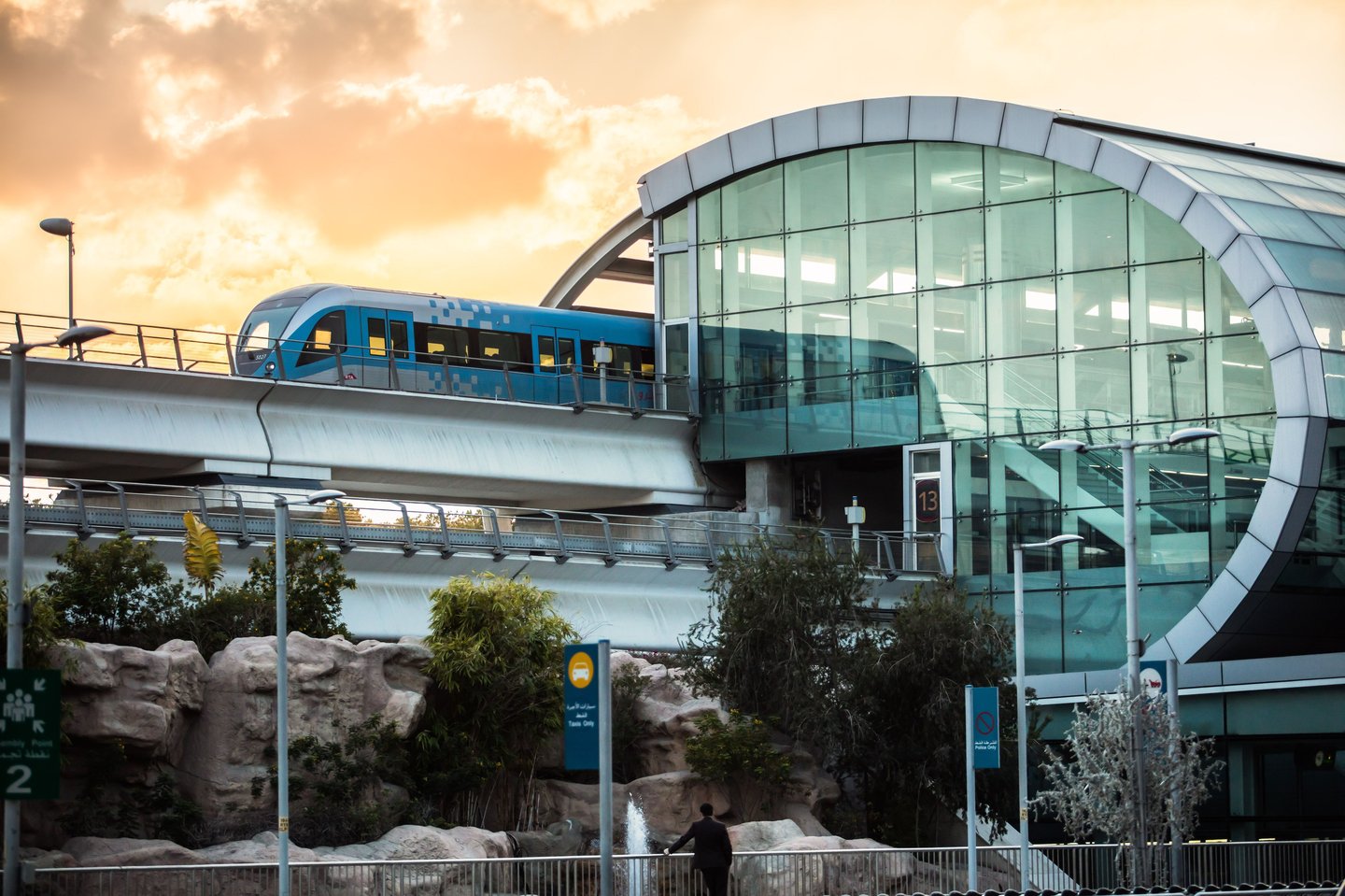 Dubai airport t1 with train