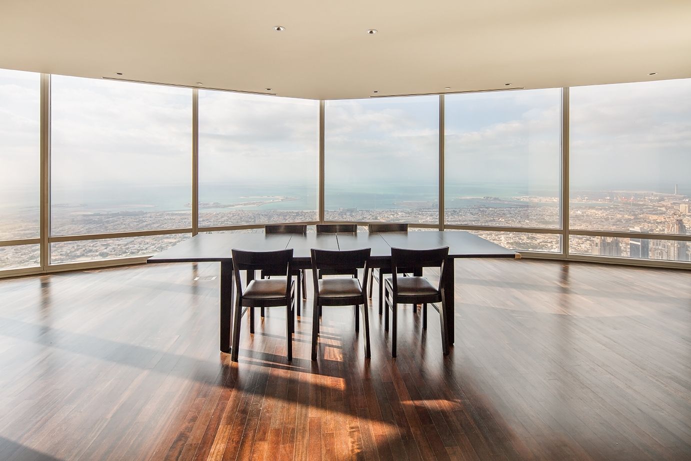Empty apartment  with dining table at Burj Khalifa