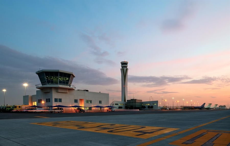 DWC Airport at sunset