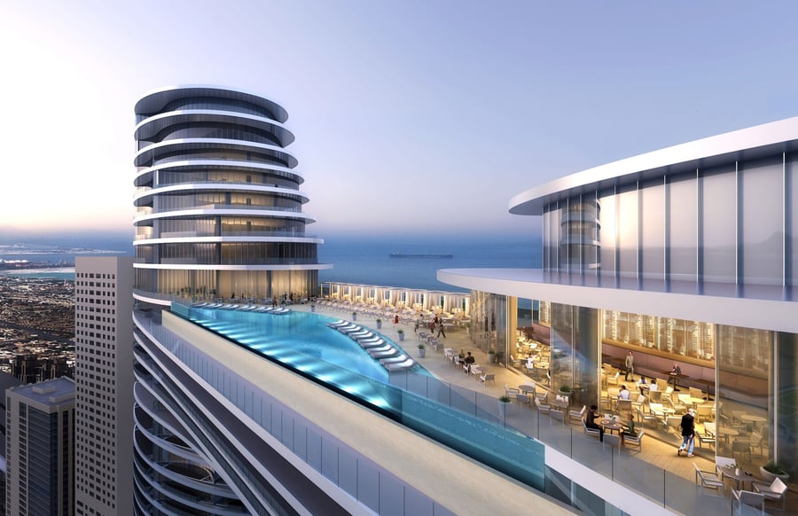 Swimming infinity pool at The Address Sky Views