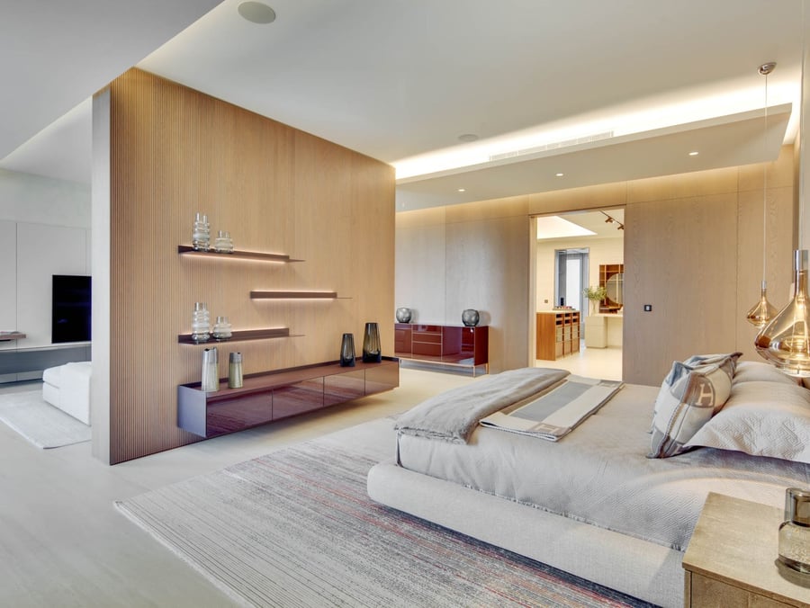 Emirates Hills villa master bed